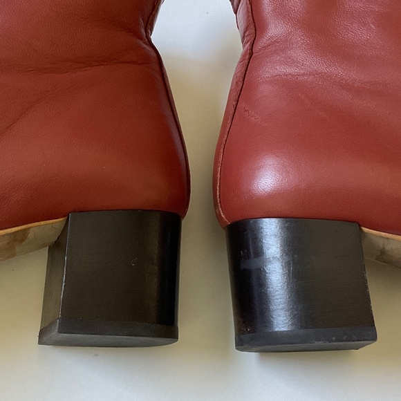 EVERLANE Day Boots Brick Red Soft Leather Zippper Side Size 6.5 - Picture 5 of 15